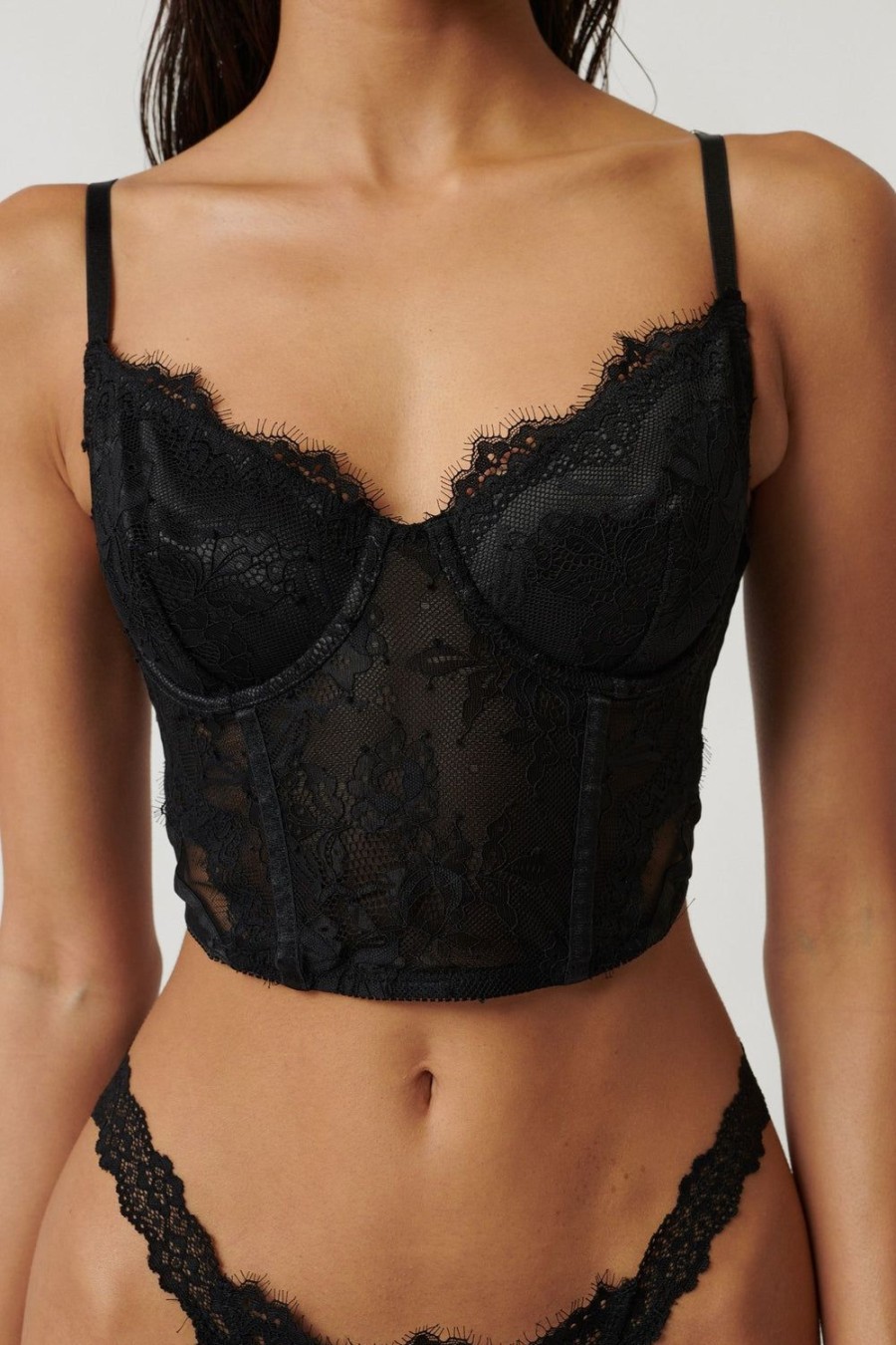 Lingerie Kat The Label Bustiers | Balmain Bustier Black