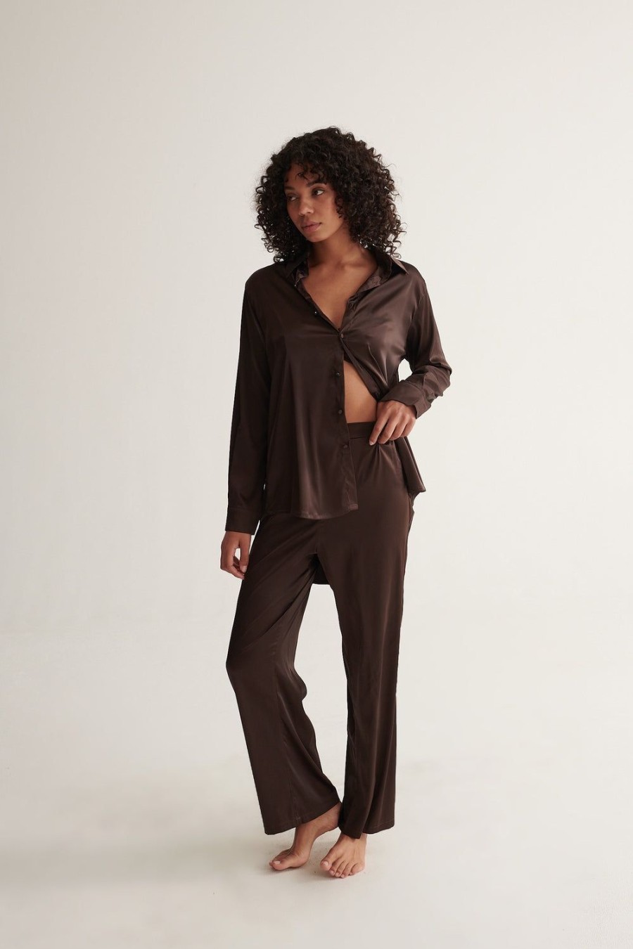 Sleepwear Kat The Label | Celine Pant Espresso