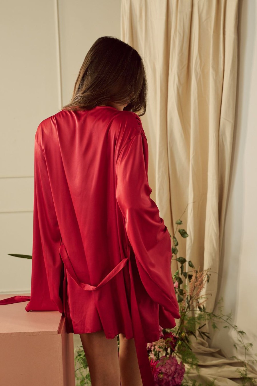 Sleepwear Kat The Label | Poppy Robe Red