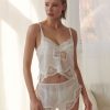 Sleepwear Kat The Label | Harley Camisole Ivory White Lace Pyjamas