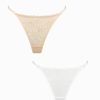 Lingerie Kat The Label Thongs | Rosie Thong Fawn White 2 Pack