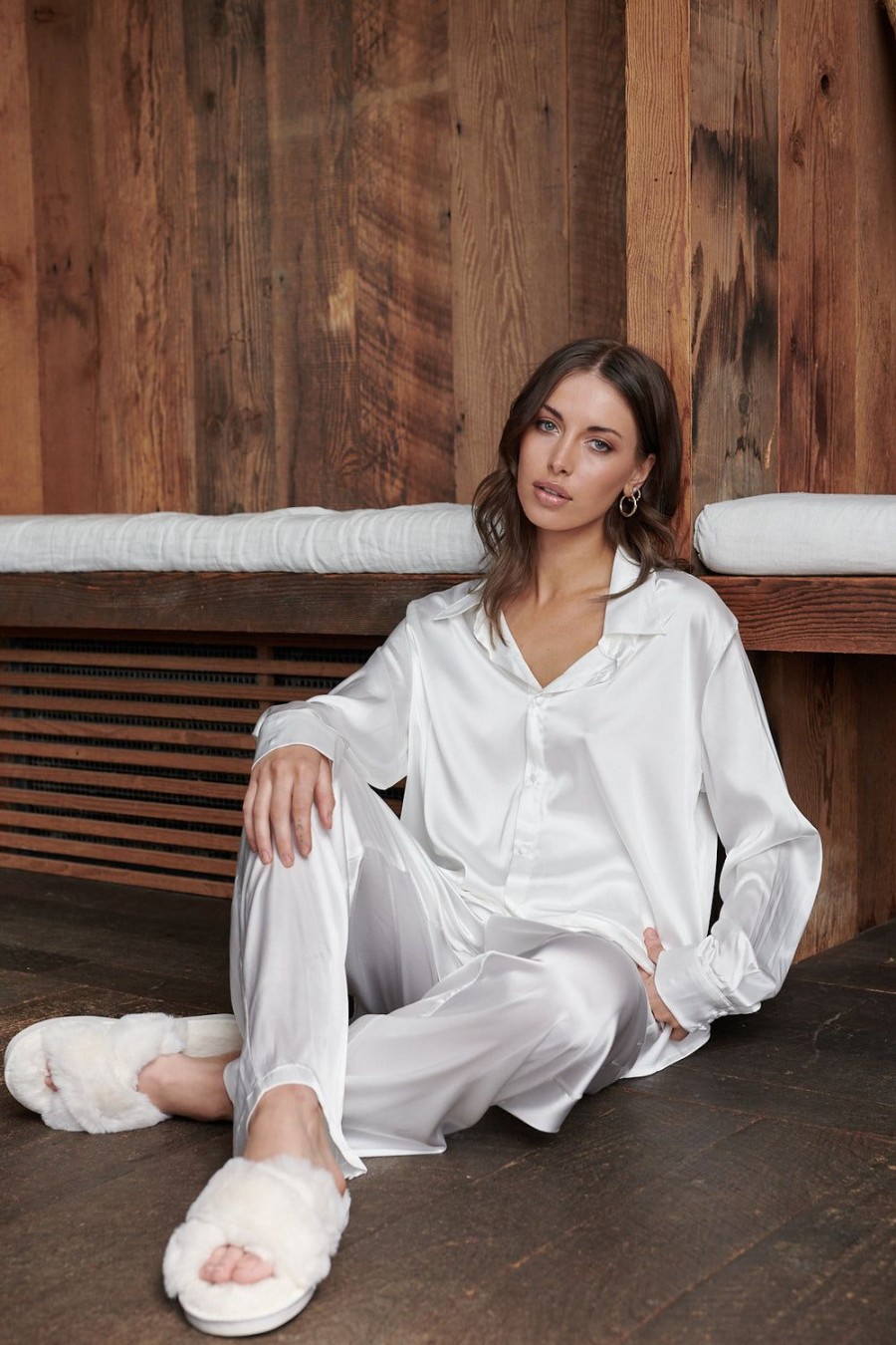 Sleepwear Kat The Label | Daphne Slippers Ivory