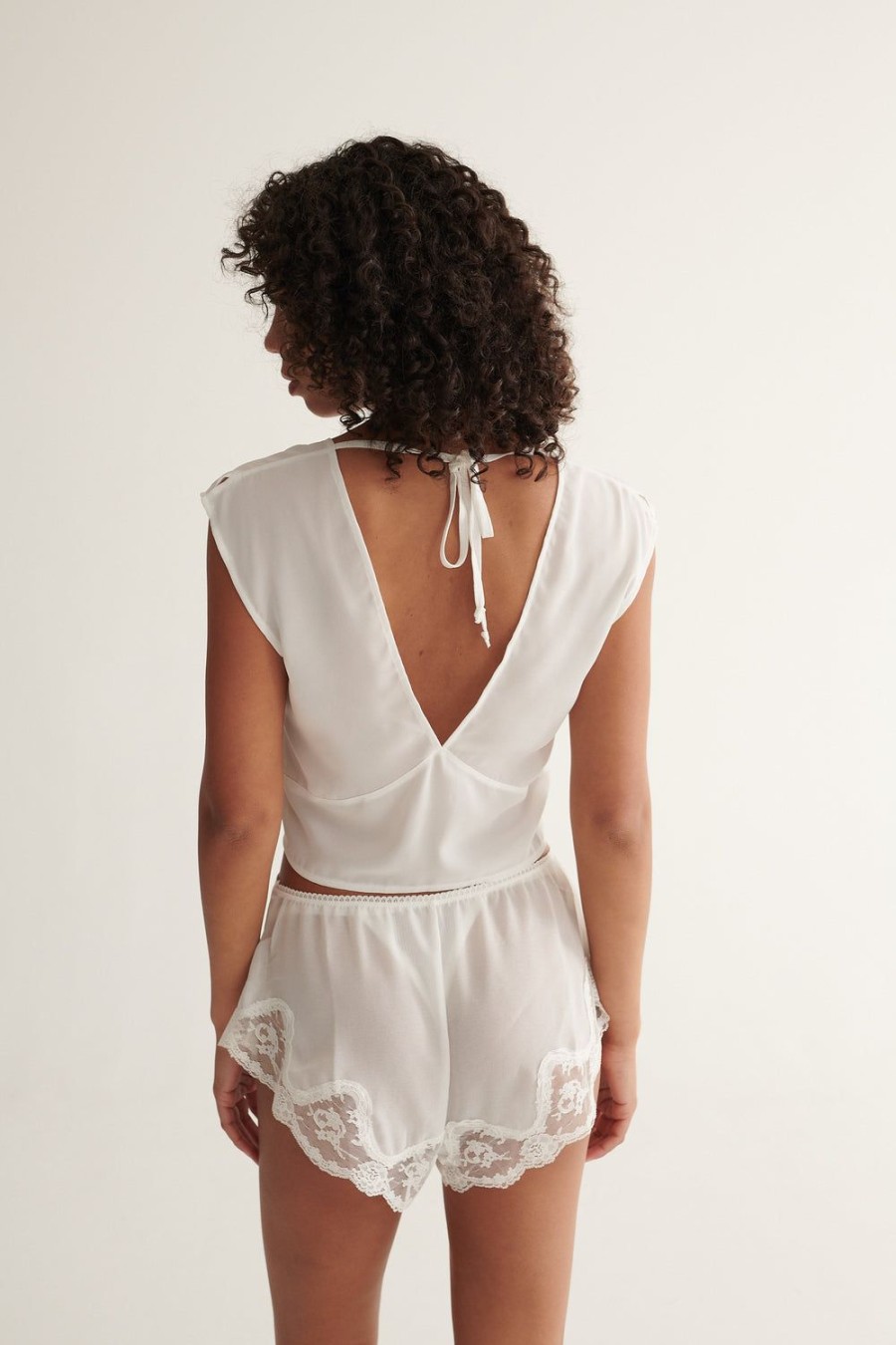 Sleepwear Kat The Label | Flynn Short Set Ivory