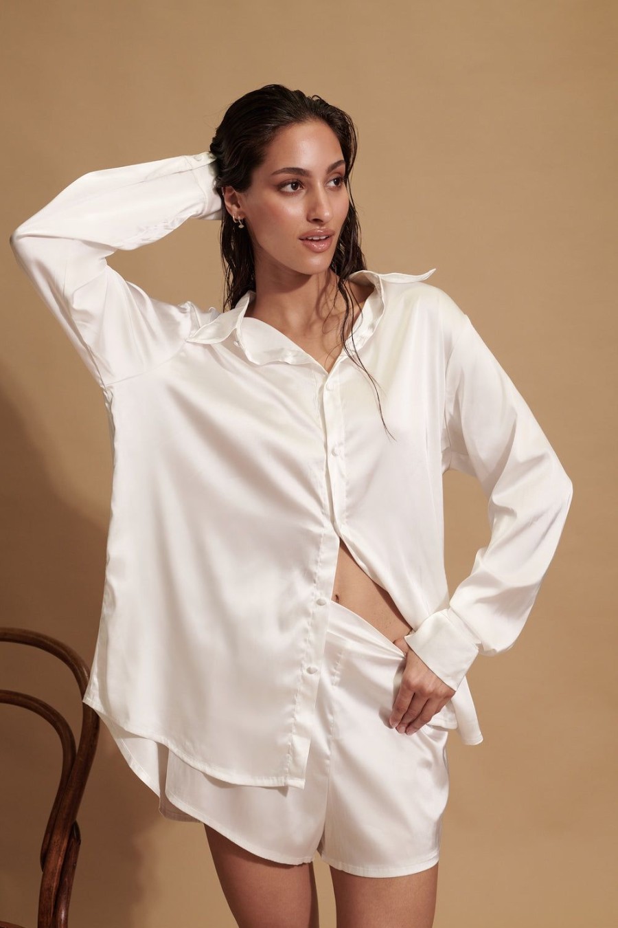 Sleepwear Kat The Label | Celine Short Set Ivory