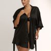 Sleepwear Kat The Label | Monroe Robe Black