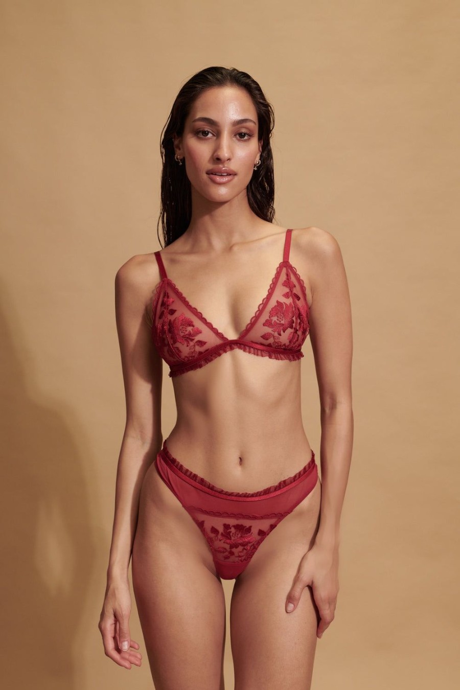 Lingerie Kat The Label Bralettes | Annabelle Bralette Red