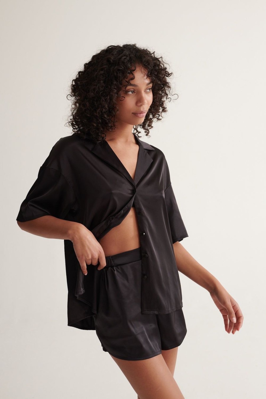 Sleepwear Kat The Label | Celine Short Black