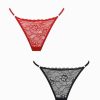 Lingerie Kat The Label Thongs | Rosie Thong Red Black 2 Pack