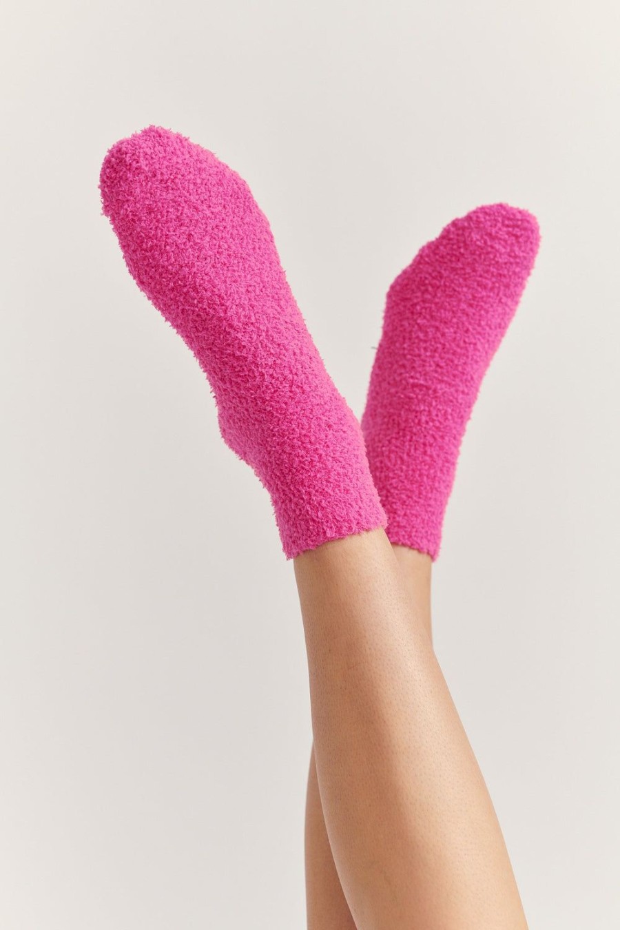 Sleepwear Kat The Label | Fluffy Bed Socks Hot Pink