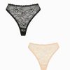 Lingerie Kat The Label Thongs | Maverick High Waist Black Fawn 2 Pack