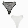 Lingerie Kat The Label Thongs | Maverick High Waist Black White 2 Pack