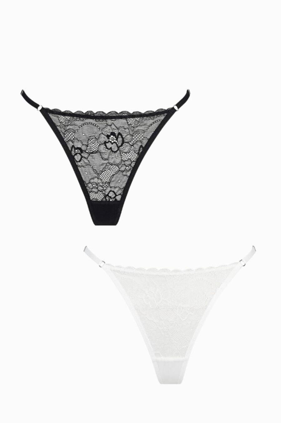 Lingerie Kat The Label Thongs | Rosie Thong Black White 2 Pack