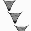 Lingerie Kat The Label Thongs | Rosie Thong Trio Black