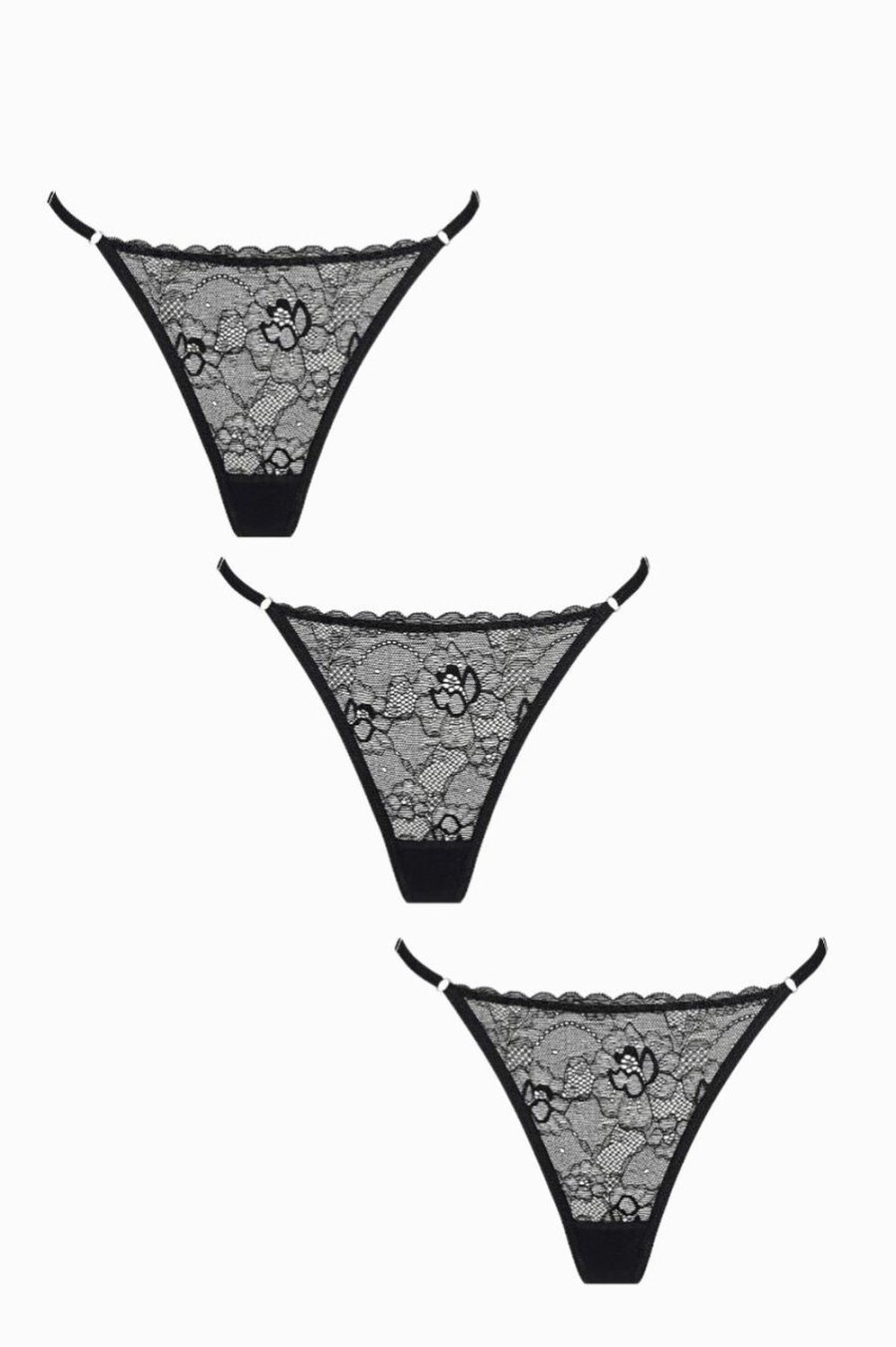 Lingerie Kat The Label Thongs | Rosie Thong Trio Black