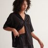 Sleepwear Kat The Label | Celine Short Sleeve Short Set Black