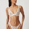 Lingerie Kat The Label Bralette Sets | Fleur Thong Set White