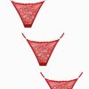 Lingerie Kat The Label Thongs | Rosie Thong Trio Red