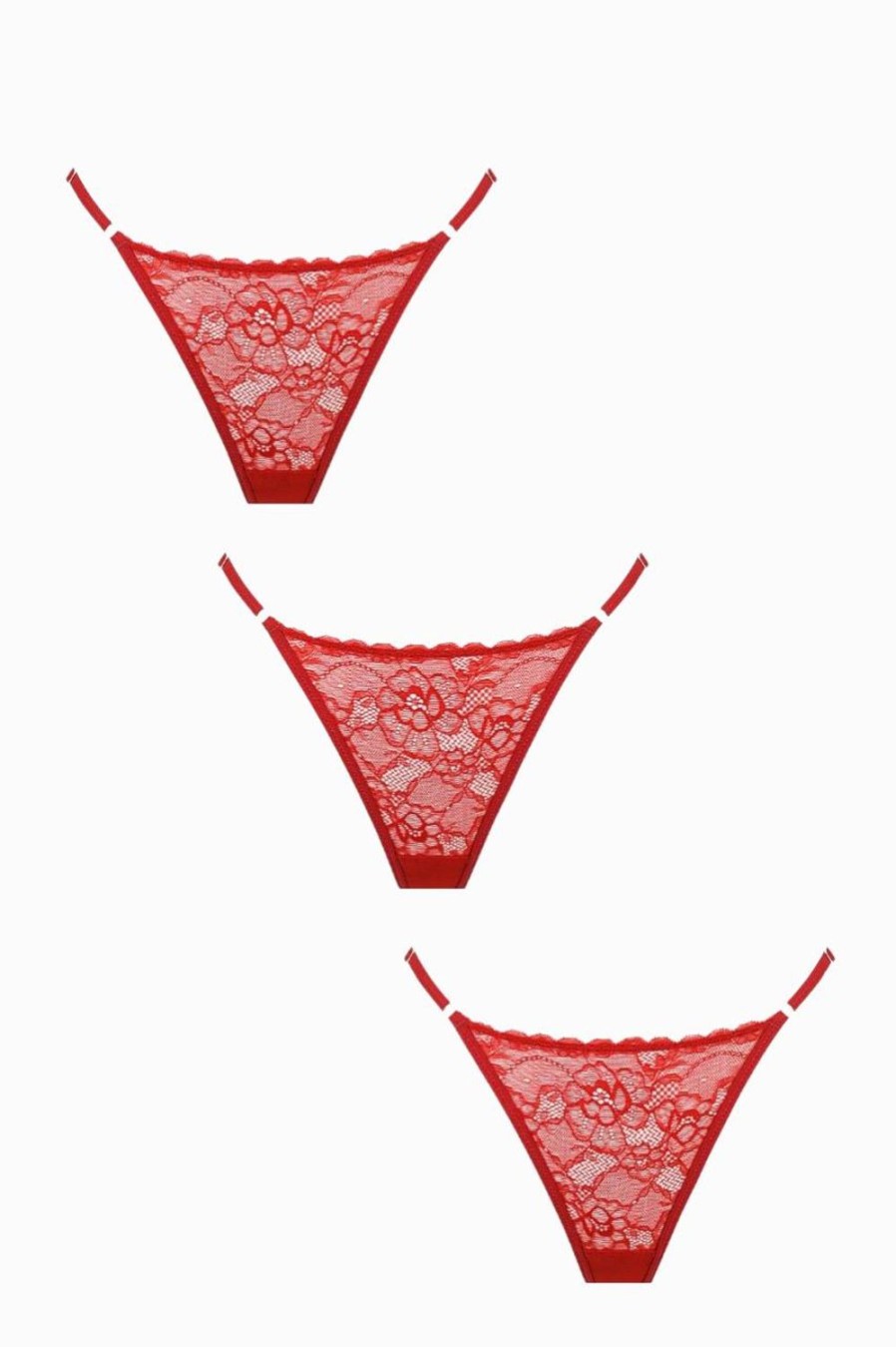 Lingerie Kat The Label Thongs | Rosie Thong Trio Red