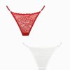 Lingerie Kat The Label Thongs | Rosie Thong Red White 2 Pack