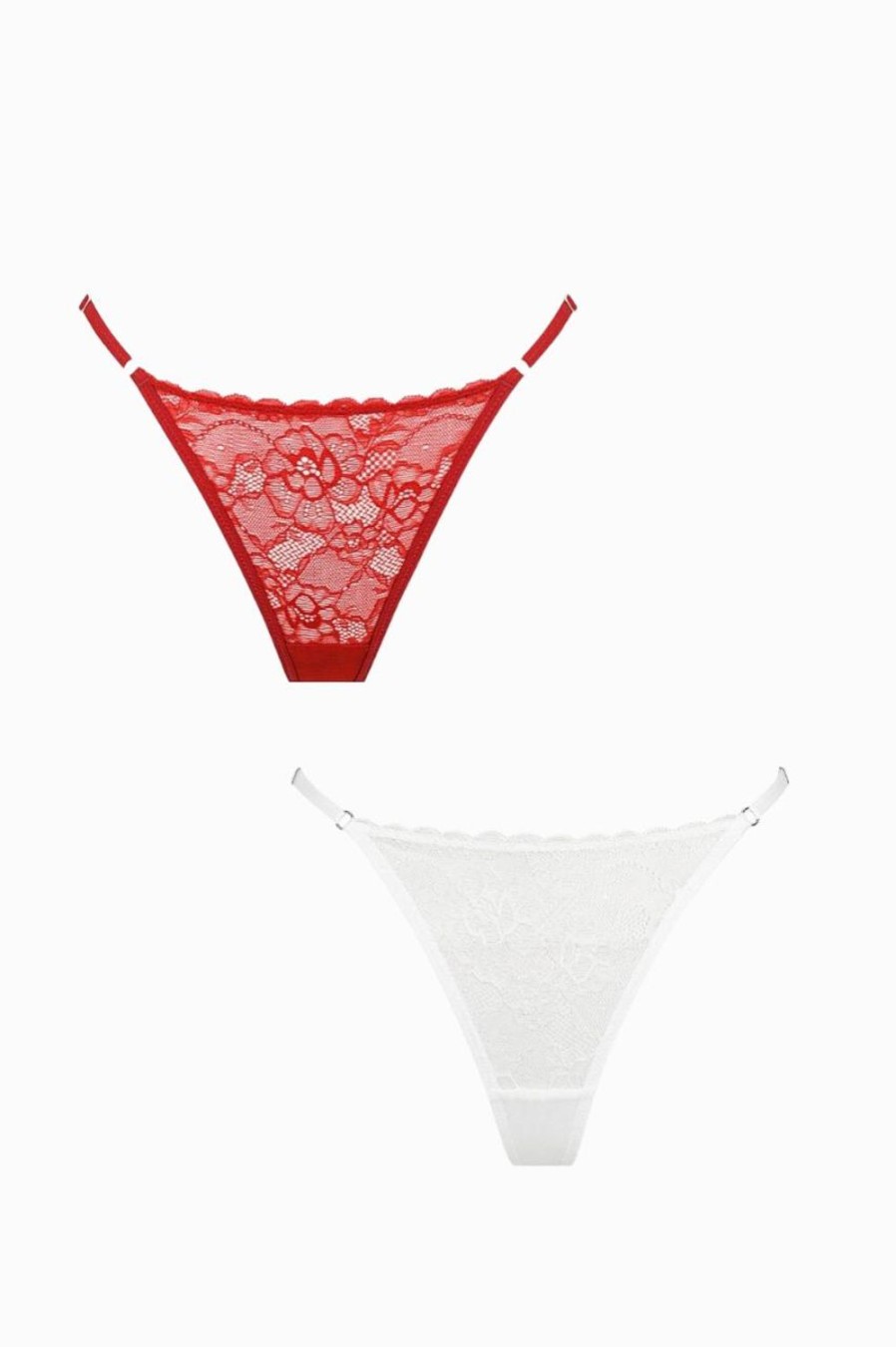 Lingerie Kat The Label Thongs | Rosie Thong Red White 2 Pack