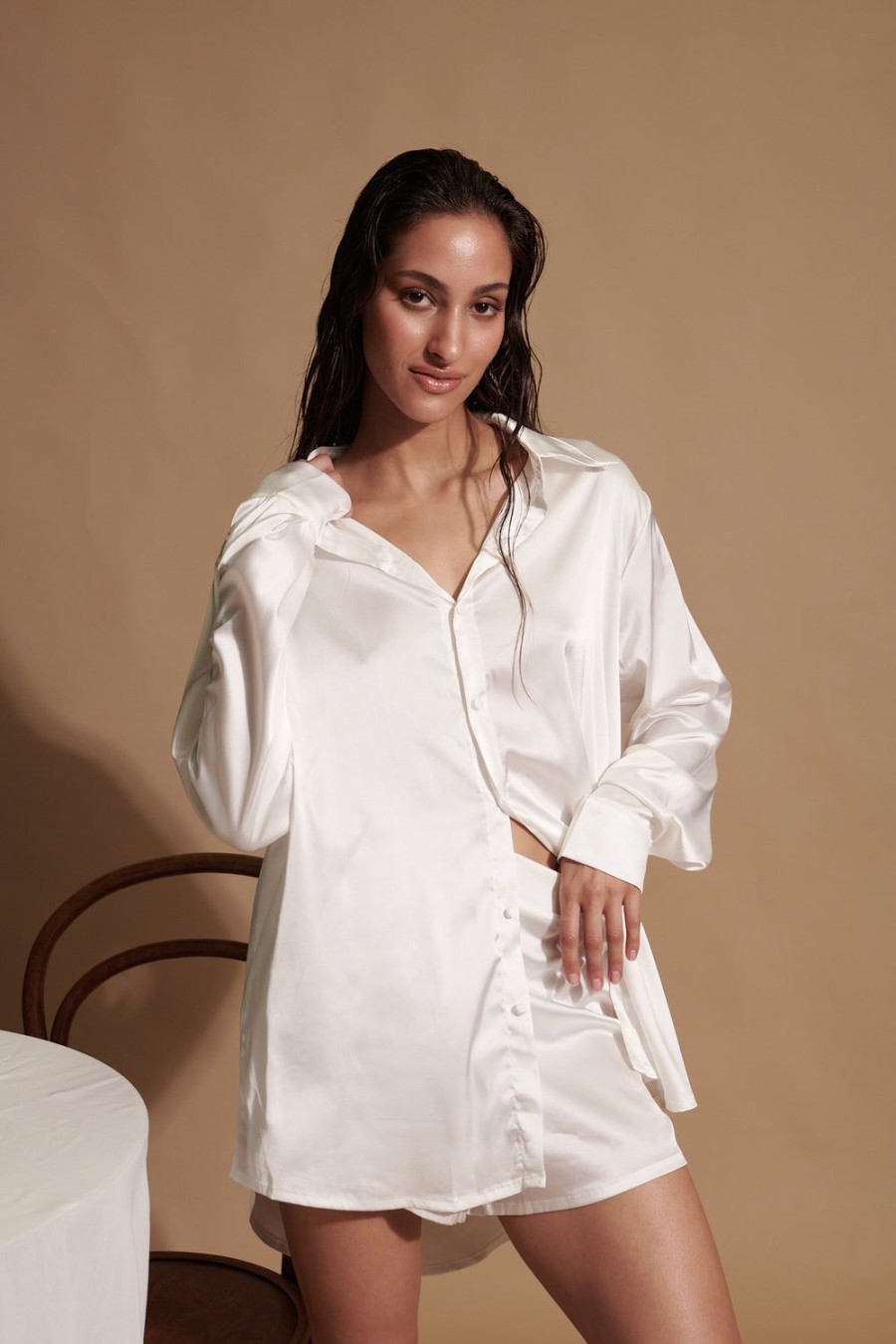 Sleepwear Kat The Label | Celine Short Ivory